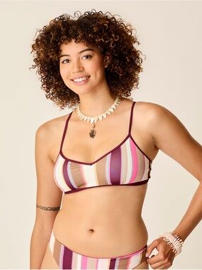 NEW Carve Designs Stinson Top High Support T-Back Desert Stripes Small
